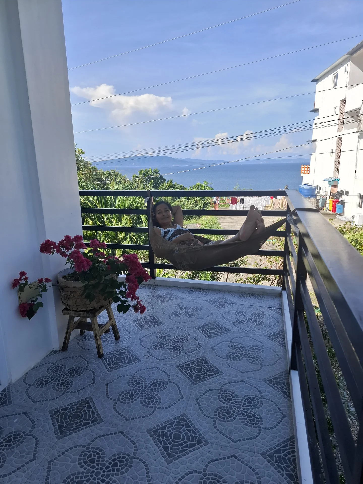 Balcony at Rosalia's Place looking toward the sea