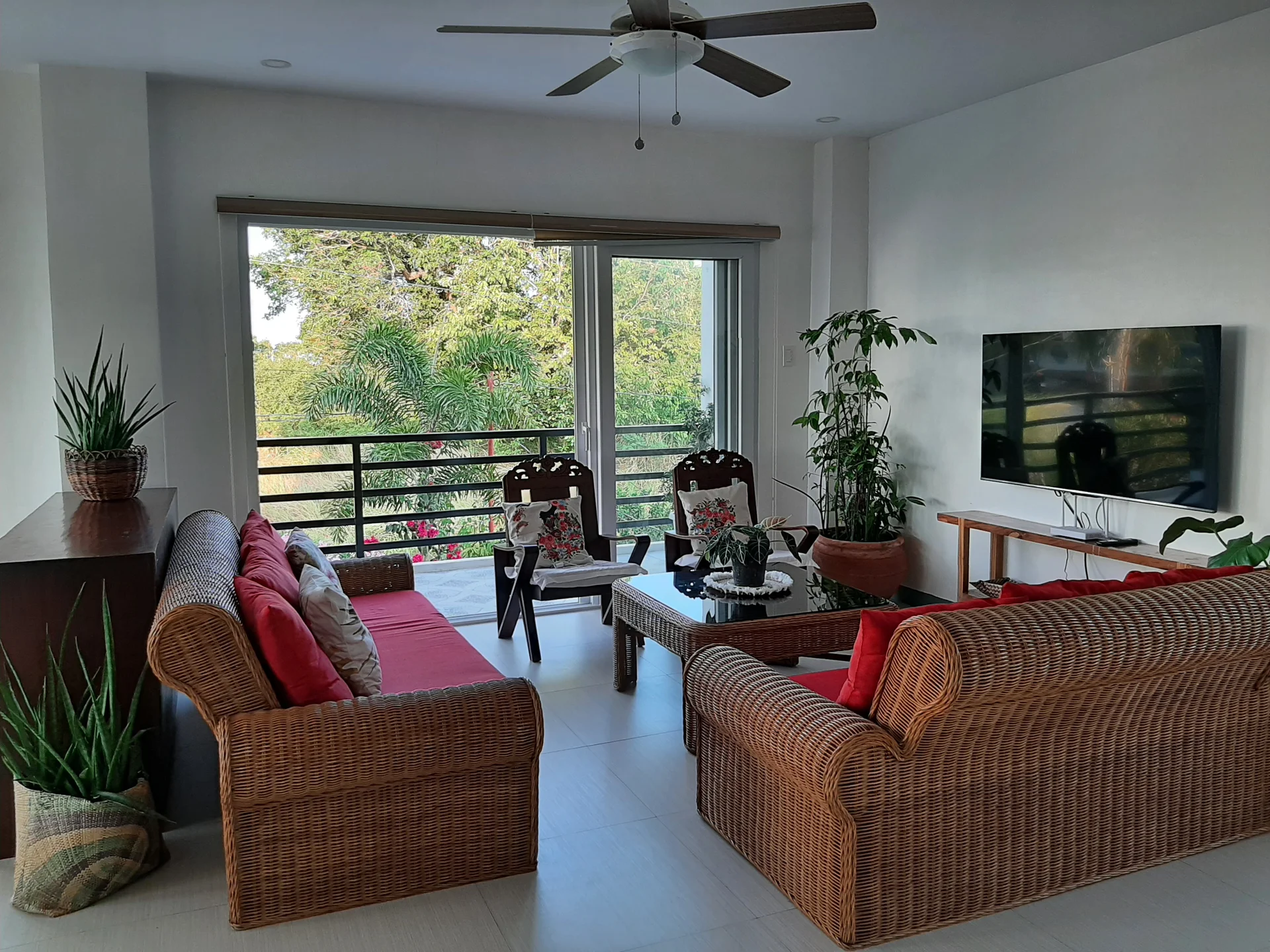 Living room at Rosalia's Place — a practical long-term base
